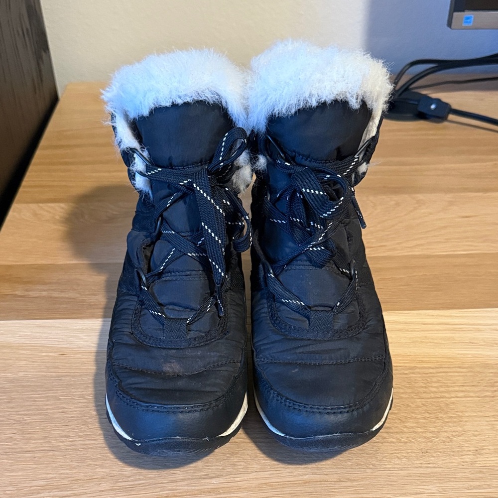 Sorel Black and White Kids Snow Boots